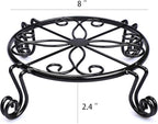 Black Plant Stand for Flower Pot Heavy Duty Potted Holder Indoor Outdoor Metal Rustproof Iron Garden Container Round Supports Rack for Planter Bronze, Pumpkin Stand Outdoor