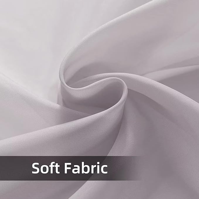 SpaceDresser Waterproof Outdoor Sheer Curtains for Patio - 2 Panels Rod Pocket Indoor Voile Sheer Curtain for Living Room,52W x 120L inch,Silver Grey