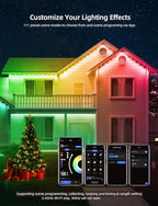 APPECK Permanent Outdoor Lights 100ft with 72 LEDs, 111 Scene Modes, Smart RGBW Lights with 40lm Warm White, App & Remote Control for Christmas, Halloween, Works with Alexa, Google Assistant, White