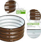 SnugNiture 2x2x1ft Round Galvanized Raised Garden Bed Kit Outdoor, Metal Planter Box for Planting Plants Vegetables, Brown