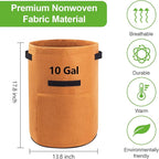 4 Pack Potato Growing Bag with Flap 10 Gallon Planter Pots with Handles and Harvest Window for Potato Tomato and Vegetables, Black Green Orange and Beige