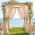 Outdoor Curtains: Nude Chiffon Wedding Arch Drapes, 29 Inch Wide