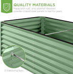 Best Choice Products 8x4x2ft Outdoor Metal Raised Garden Bed, Deep Root Planter Box for Vegetables, Herbs & Flowers, 478-Gallon Capacity, 100% Non Toxic Materials - Sage Green