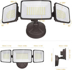 Onforu 130W Flood Lights Outdoor, 13000LM Brightness LED Light Outside, IP65 Waterproof LED Exterior Floodlight with 3 Adjustable Heads, 6500K White Outdoor Security Light for Yard Garage Eave