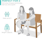 Best Choice Products Outdoor Bench 2-Person Wicker Garden Patio Benches Seating Furniture for Backyard, Porch w/Seat Cushion, 700lb Capacity - Ivory/Natural