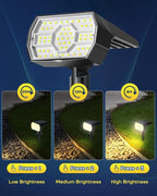 Kaxiida Solar Lights Outdoor Waterproof IP68, 3 Lighting Models Solar Powered Spot Lights Outdoor, 56LED Solar Light Dusk to Dawn for Yard Patio Garden Pathway Landscape Lighting (Warm White,10 Pack)
