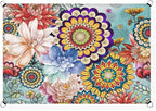 Sun Shade Sail 14'x18' Boho Floral Rectangle Sun Shade Sails Canopy Waterproof Mandala Flowers Plant Outdoor Sunshades Sand UV Block Cover Shade Cloth for Patio Backyard Garden Deck Porch Lawn
