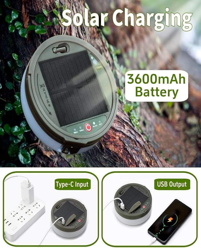 String Lights for Camping, Solar Powered, 150 Warm White LEDs