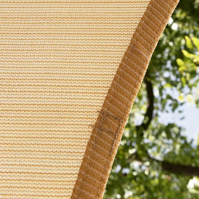Amgo Custom Size 14' x 16' x 21.3' Beige Right Triangle Sun Shade Sail UPF50+ AGTAPRT12, Order to Make Canopy Awning, 95% UV Blockage, Water & Air Permeable, Commercial Standard (We Customize)