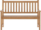 Flash Furniture Adele Commercial Indoor/Outdoor Acacia Wood Bench, 2-Person Slatted Patio Loveseat, for Use in Yard, Garden, Porch, or Park, Brown
