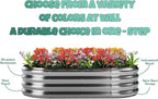 Galvanized Metal Planter Round Raised Garden Bed Kit for Gardening Outdoor Garden Box Raised Flower Bed 1CP Wooden Color 6X3X2F