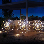 JJGoo Solar Firework Lights, 2 Pack 120 LEDs 2 Lighting Modes Solar Garden Lights Outdoor Waterproof for Yard Patio Walkway Pathway Party Wedding Christmas Decorative - Mixed Color