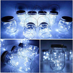 String Lights for Mason Jars, 8 Pack, Cool White Solar Lids