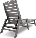 POLYWOOD NCC2280GY Nautical Arms Chaise, Slate Grey