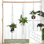 12 Pcs Plastic Plant Propagation with Boho Macrame Hanger Wall Plant Propagation Station Hanging Holder Include Hooks Kit for Indoor Home Garden Office Decor 3 Size (White)