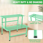 Metal Plant Stand Outdoor Plant Shelf Indoor,2 Tier Heavy Duty Ladder Plant Stands for Multiple Plants,26" L x 20.25" H x 17.75" W,Mint Green