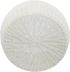 Resin Wicker Storage Stool or Side Table, White