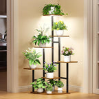 Corner Plant Stand Indoor with Grow Lights, 7 Tiered Plant Shelf Indoor, 43" Corner Plant Stands for Indoor Plants, Metal Plant Flower Display Shelves, Plant Organizer Rack for Living Room, Balcony, Home Decor