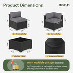 Aoxun 10 Piece Patio Furniture Set Wicker Rattan Patio Sectional Sofa Set Outdoor Seating Furniture with Thickened Cushion, Grey