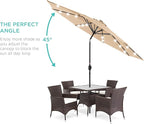 Best Choice Products 10ft Solar Polyester LED Lighted Patio Umbrella w/Tilt Adjustment and UV-Resistant Fabric