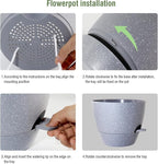 10 inch Self Watering Pots, Planter, Plant Pots with Mesh Drainage Holes for Indoor Outdoor House Plants and Garden, Set of 2 Plastic Flower Pots with Deep Reservoir, Speckled Grey