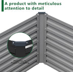 6x3x2FT Galvanized Raised Garden Bed Kit,Vegetable Plant Boxes-Rectangle Metal Flower Box,Large Planter Raised Beds Outdoor Garden for Planting,Fruit,Herb-Black