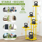 TOSKING 5 Tier Metal Plant Stand Indoor， Plant Shelf, Corner Shelf Flower Pot Stand for Outdoor Plant Stand for Living Room Balcony Garden Patio Bedroom (yellow, 38in)
