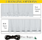 NICETOWN 2 Panels Outdoor Curtains Waterproof for Patio, Thermal Insulated Top & Bottom Grommet & Back Tab Light Blocking Outdoor Drapes, Windproof with Bouns Rope, W52 x L95, Greyish White
