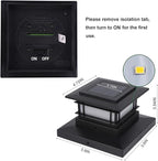 Dynaming 6 Pack Solar Post Cap Lights Outdoor, Fence Post Solar Lights Fit for 4x4 5x5 6x6 Vinyl/Wooden Posts, High Brightness Warm White SMD LED Lighting Decor for Garden Deck Patio