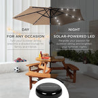 Best Choice Products 7.5ft Outdoor Solar Market Table Patio Umbrella for Deck, Pool w/Tilt, Crank, LED Lights - Tan