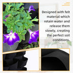Hanging Planting Grow Bags, 90 Pockets Wall Planter Wall Mounted Grow Bag Outdoor Indoor Gardening Vertical Greening Flower Container, Planting Bags Storage Bags(1.1 m × 1.1 m, Black)