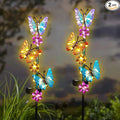 Solar Lights Outdoor Waterproof Garden Butterfly Light Decorative Solar Stake Lights with Butterflies Decor for Garden Yard Lawn Patio Pathway(2 Pack)