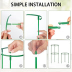 36 Pack Plant Support Stakes for Indoor Plants, Half Round Plant Stakes Ring Stackable 3 Tier Garden Flower Support for More Sizes (10,20,30 Inches), Plastic Cage Trellis for Climbing Leafy Vegetable