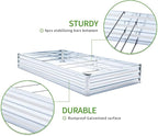 Galvanized Raised Garden Bed Kit - Metal Raised Planter 2pcs/Pack 6'x3'x1' for Flowers Plants, Vegetables Herb