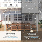 AECOJOY 12' x 10' Outdoor Gazebo Pergola for Patio, White Large Wall-Mounted Hardtop 10x12 Lean to Metal Gazebo Shelter Pergolas and Gazebos Clearance with Patio Roof, Heavy Duty Awnings for Backyard