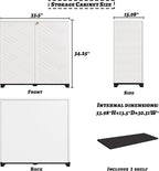Storage Box Outdoor Caninet,Resin Indoor Storage Box Waterproof,Outdoor Storage Cabinets for Patio/Garden/Backyard(with 1 Shelf)-White