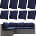 Cushion Covers 8 Pack Navy Blue Stretch Fit for Patio Furniture