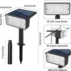 T-SUN Solar Spot Lights Outdoor, 4 Pack 49LED Landscape Spotlights, 2 Lighting Modes Auto ON/Off Solar Lights for Trees, Garden, Yard, Pathway, Driveway(Blue)