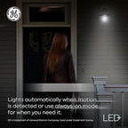 GE LED+ Motion Sensor LED Light Bulbs, 15W, PAR38 Outdoor Security Floodlight, Warm White (2 Pack)