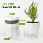 6 Pack Self Watering Pots for Indoor Plants, 8.4 Inches Self Watering Planters Large African Violet Self Watering Clear Pots for Plants Large Herb Orchid Flower Houseplant Pots, White