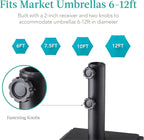 Best Choice Products Fillable Mobile Umbrella Base, Heavy Duty Base, Square Tiered Market Stand for Patio, Deck, Outdoor w/ 4 Wheels, 2 Locks, 2 Knobs, 120lb Capacity - Black