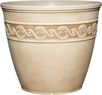 Classic Home and Garden Corinthian Resin Planter Pot - Outdoor & Indoor Plant Pot - Round Planter for Plants & Flowers (10" Desert Tan, Pack of 1)