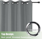 HolidayIdeas Waterproof Outdoor Curtains for Patio, 6 Panels - 54x120 Inches - Weatherproof Privacy Outsides Curtains for Backyard Porch Gazebo, Sunlight & UV Blocking (Grey, Grommet Top)