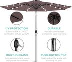 Best Choice Products 10ft Solar Polyester LED Lighted Patio Umbrella w/Tilt Adjustment and UV-Resistant Fabric