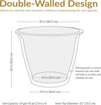 Sunnydaze 24-Inch Anjelica Large Plastic Pot for Plants - Outdoor Double-Walled Large Plastic Planter with Drillable Drainage Holes - Sable - 4pk
