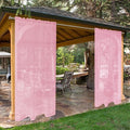 SpaceDresser Waterproof Outdoor Sheer Curtains for Patio - 4 Panels Rod Pocket Indoor Voile Sheer Curtain for Living Room,52W x 120L inch,Light Pink