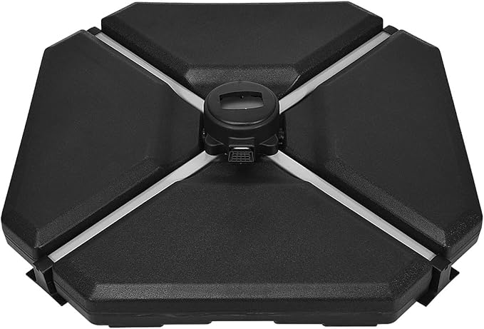 Tangkula 4PCS Cantilever Offset Patio Umbrella Base Weight Stand, 195lbs Triangle Shaped Sand Water Filled Weight Outdoor Umbrella Base Plate w/Easy-Fill Spouts, Funnel, Concave Handles