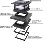 Dynaming 6 Pack Solar Post Cap Lights Outdoor with Flickering Flame Light, Fence Post Solar Lights Fit for 4x4 5x5 6x6 Vinyl/Wooden Posts, High Brightness SMD LED Lighting Decor for Garden Deck Patio