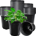60 Pack 1 Gallon Nursery Plant Pots,Thickened Flexible Plastic Seedling Pot with Holes,Flower Plant Container for Succulents,Cuttings,Transplanting,Home Garden(Black)
