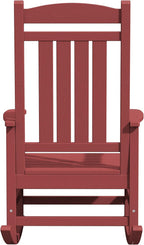 KINGYES Outdoor Rocking Chair Set of 2, High Density Polyethylene Patio Rocking Chairs with 330lbs Support for Adults, Dark Red